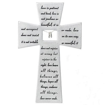 Wedding Anniversary Wall Cross with Silver Rings (7