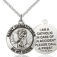 Sterling Silver St. Christopher Medal 3/4" - Unique Catholic Gifts