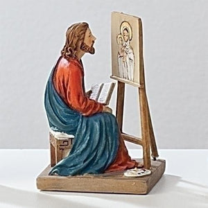 St Luke Figurine Statue (3 1/2") Patron Saint of Artists / Painters and Doctors - Unique Catholic Gifts