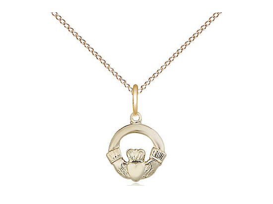 14kt Gold Filled Claddagh Pendant - Unique Catholic Gifts