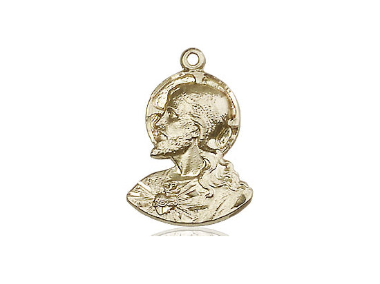 14kt Gold Filled Head of Christ Pendant on a 18 inch Gold Filled Light Curb Chain - Unique Catholic Gifts