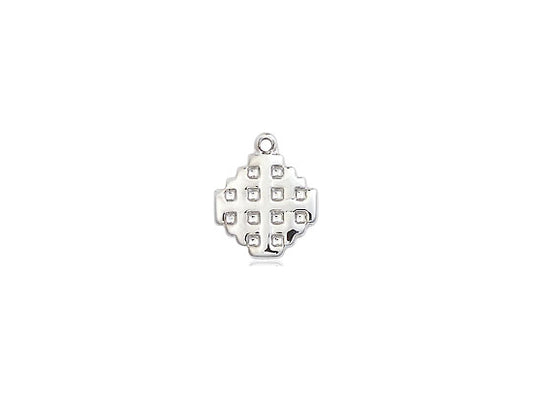 Sterling Silver Jerusalem Cross Pendant on a 18 inch Sterling Silver Light Curb Chain - Unique Catholic Gifts