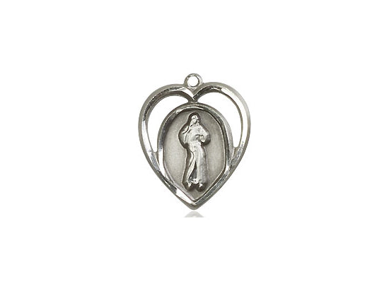 Sterling Silver Divine Mercy Pendant on a 18 inch Sterling Silver Light Curb Chain - Unique Catholic Gifts