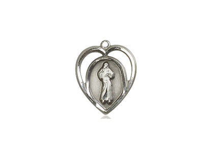 Sterling Silver Divine Mercy Pendant on a 18 inch Sterling Silver Light Curb Chain - Unique Catholic Gifts