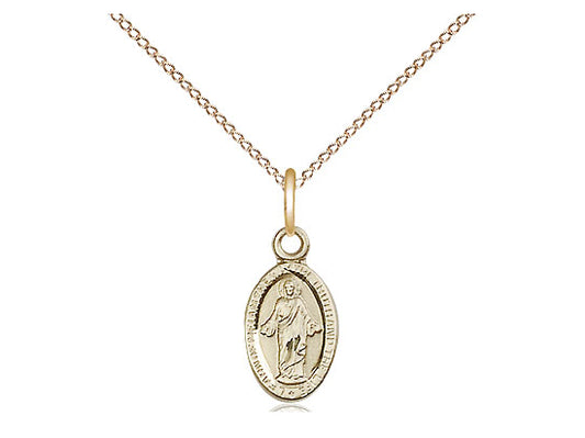 14kt Gold Filled Scapular Pendant on a 18 inch Gold Filled Light Curb Chain - Unique Catholic Gifts