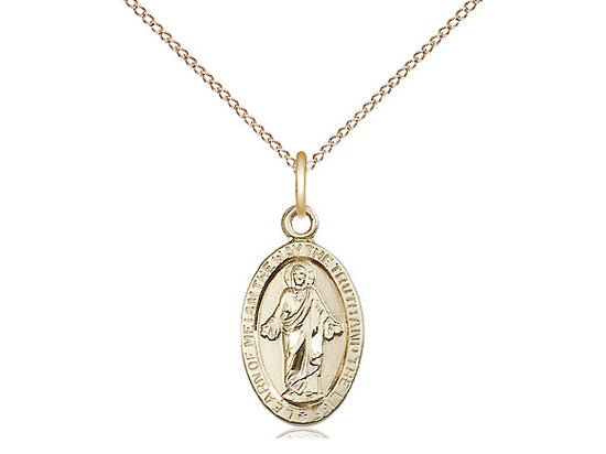 14kt Gold Filled Scapular Pendant on a 18 inch Gold Filled Light Curb Chain - Unique Catholic Gifts