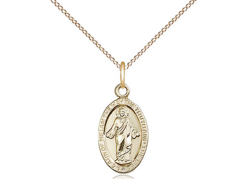 14kt Gold Filled Scapular Pendant on a 18 inch Gold Filled Light Curb Chain - Unique Catholic Gifts