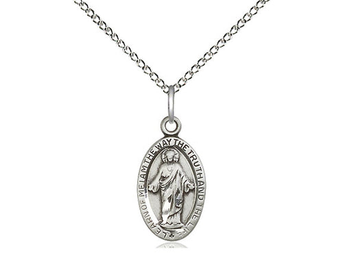 Sterling Silver Scapular Pendant on a 18 inch Sterling Silver Light Curb Chain - Unique Catholic Gifts