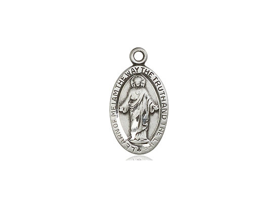 Sterling Silver Scapular Pendant on a 18 inch Sterling Silver Light Curb Chain - Unique Catholic Gifts