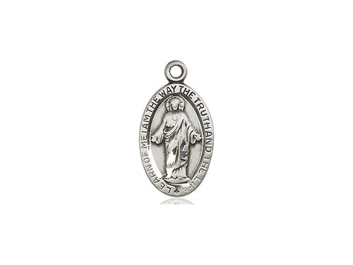 Sterling Silver Scapular Pendant on a 18 inch Sterling Silver Light Curb Chain - Unique Catholic Gifts