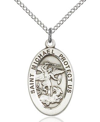 Sterling Silver St. Michael the Archangel Medal 7/8