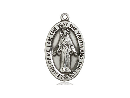 Sterling Silver Scapular Pendant on a 18 inch Sterling Silver Light Curb Chain - Unique Catholic Gifts