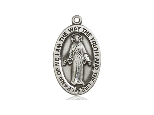 Sterling Silver Scapular Pendant on a 18 inch Sterling Silver Light Curb Chain - Unique Catholic Gifts
