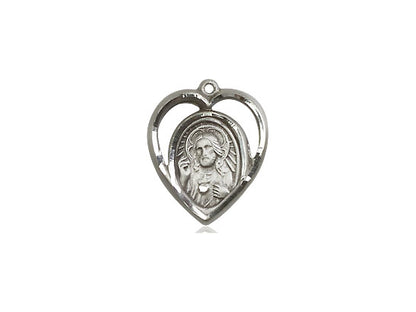 Sterling Silver Scapular Pendant on a 18 inch Sterling Silver Light Curb Chain - Unique Catholic Gifts