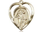 14kt Gold Filled Guardian Angel Pendant on a 18 inch Gold Filled Light Curb Chain - Unique Catholic Gifts
