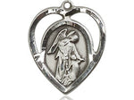 Sterling Silver Guardian Angel Pendant on a 18 inch Sterling Silver Light Curb Chain - Unique Catholic Gifts
