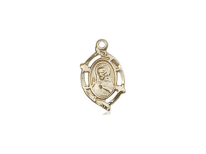14kt Gold Filled Scapular Pendant on a 18 inch Gold Filled Light Curb Chain. - Unique Catholic Gifts