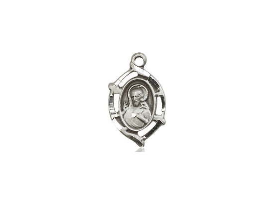Sterling Silver Scapular Pendant on a 18 inch Sterling Silver Light Curb Chain - Unique Catholic Gifts