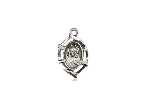 Sterling Silver Scapular Pendant on a 18 inch Sterling Silver Light Curb Chain - Unique Catholic Gifts