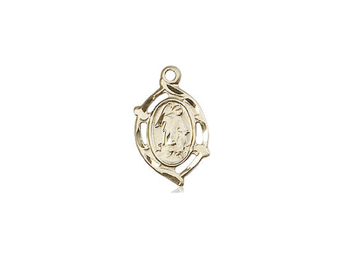 14kt Gold Filled Guardian Angel Pendant on a 18 inch Gold Filled Light Curb Chain - Unique Catholic Gifts