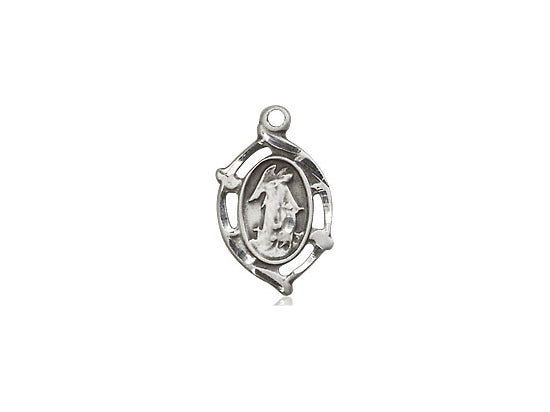 Sterling Silver Guardian Angel Pendant on a 18 inch Sterling Silver Light Curb Chain - Unique Catholic Gifts