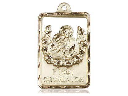 14Kt Gold Filled Communion / First Reconciliation on a 24 inch Gold Plate Heavy Curb Chain - Unique Catholic Gifts