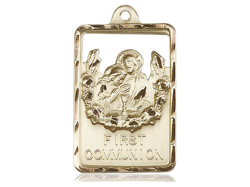 14Kt Gold Filled Communion / First Reconciliation on a 24 inch Gold Plate Heavy Curb Chain - Unique Catholic Gifts