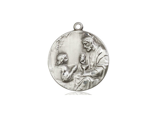 Sterling Silver Christ & Child Pendant on a 18 inch Sterling Silver Light Curb Chain - Unique Catholic Gifts
