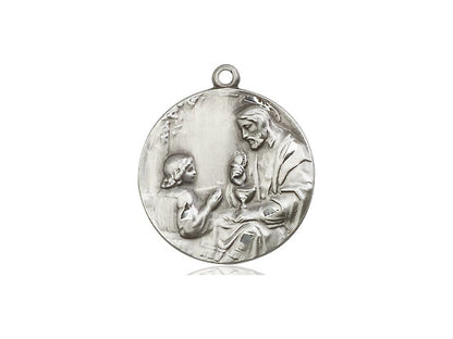 Sterling Silver Christ & Child Pendant on a 18 inch Sterling Silver Light Curb Chain - Unique Catholic Gifts