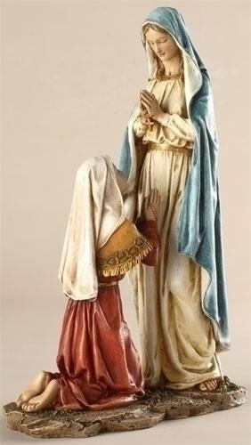 Our Lady of Lourdes with Bernadette Statue (10 1/2") - Unique Catholic Gifts