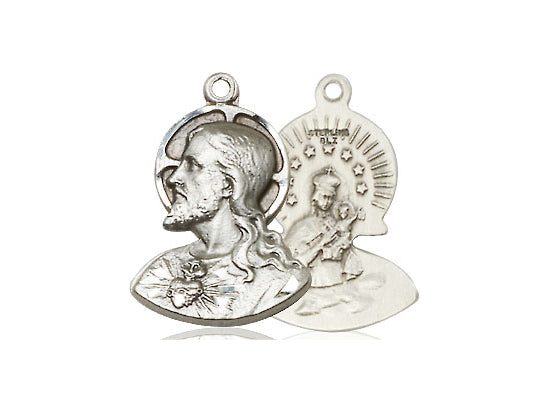 Sterling Silver Head of Christ Pendant on a 18 inch Sterling Silver Light Curb Chain - Unique Catholic Gifts