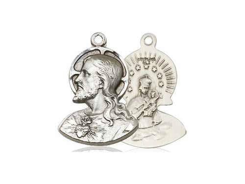 Sterling Silver Head of Christ Pendant on a 18 inch Sterling Silver Light Curb Chain - Unique Catholic Gifts