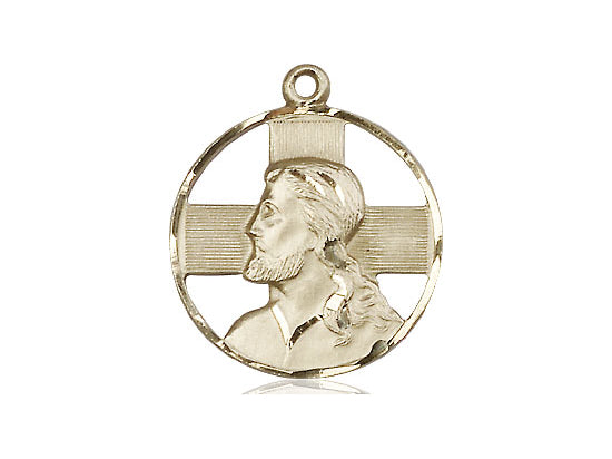 14kt Gold Filled Head of Christ Pendant on a 24 inch Gold Plate Heavy Curb Chain - Unique Catholic Gifts