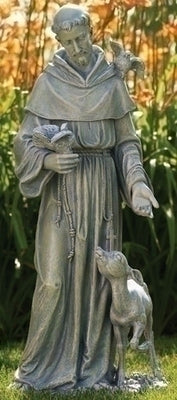 St Francis W/deer Garden Statue 36.5