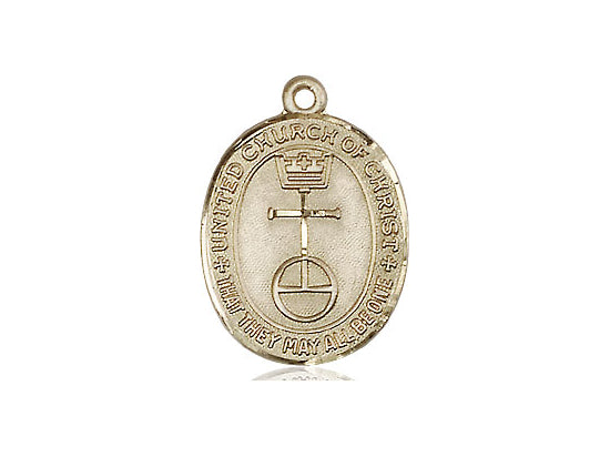 14kt Gold Filled United Church of Christ Pendant on a 18 inch Gold Filled Light Curb Chain - Unique Catholic Gifts