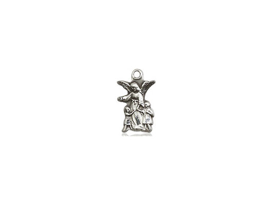 Sterling Silver Littlest Angel Pendant on a 18 inch Sterling Silver Light Curb Chain - Unique Catholic Gifts