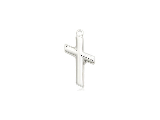 Sterling Silver Cross Pendant on a 18 inch Sterling Silver Light Curb Chain - Unique Catholic Gifts
