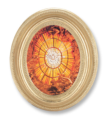 Holy Spirit Oval Gold Leaf Frame  4