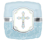 18" Square Blue Cross Balloon - Unique Catholic Gifts