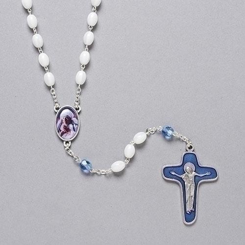 Mother Teresa Rosary( 21")bGlass Beads - Unique Catholic Gifts