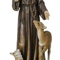 St Francis W/deer Figure; Renaissance Collection 13.75"H - Unique Catholic Gifts