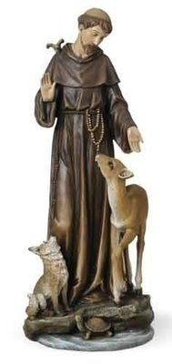 St Francis W/deer Figure; Renaissance Collection 13.75