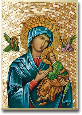 Our Lady of Perpetual Help Gold Foil Mosaic Plaque (4 x 6