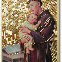 Saint Anthony Gold Foil Mosaic Plaque (4 x 6") - Unique Catholic Gifts