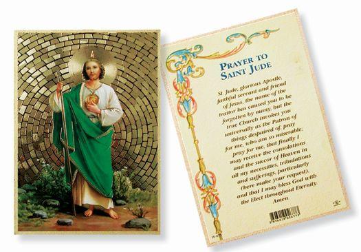 Saint Jude Gold Foil Mosaic Plaque (4"x 6" ) - Unique Catholic Gifts