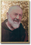 Saint Padre Pio Gold Foil Mosaic Plaque (4 x 6") - Unique Catholic Gifts
