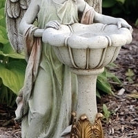 Solar Angel Birdbath Garden Statue 23"H - Unique Catholic Gifts