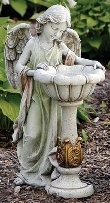 Solar Angel Birdbath Garden Statue 23