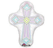28" Pastel Cross Shaped Balloon - Unique Catholic Gifts