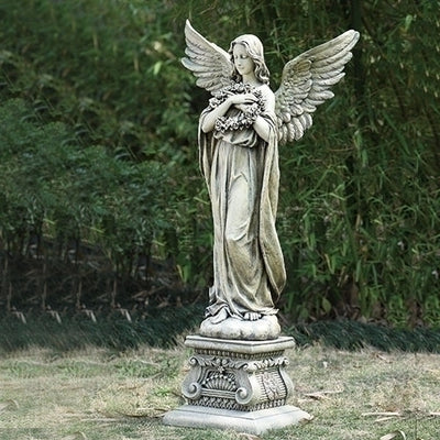 Angel Holding Wreath Garden Statue 48